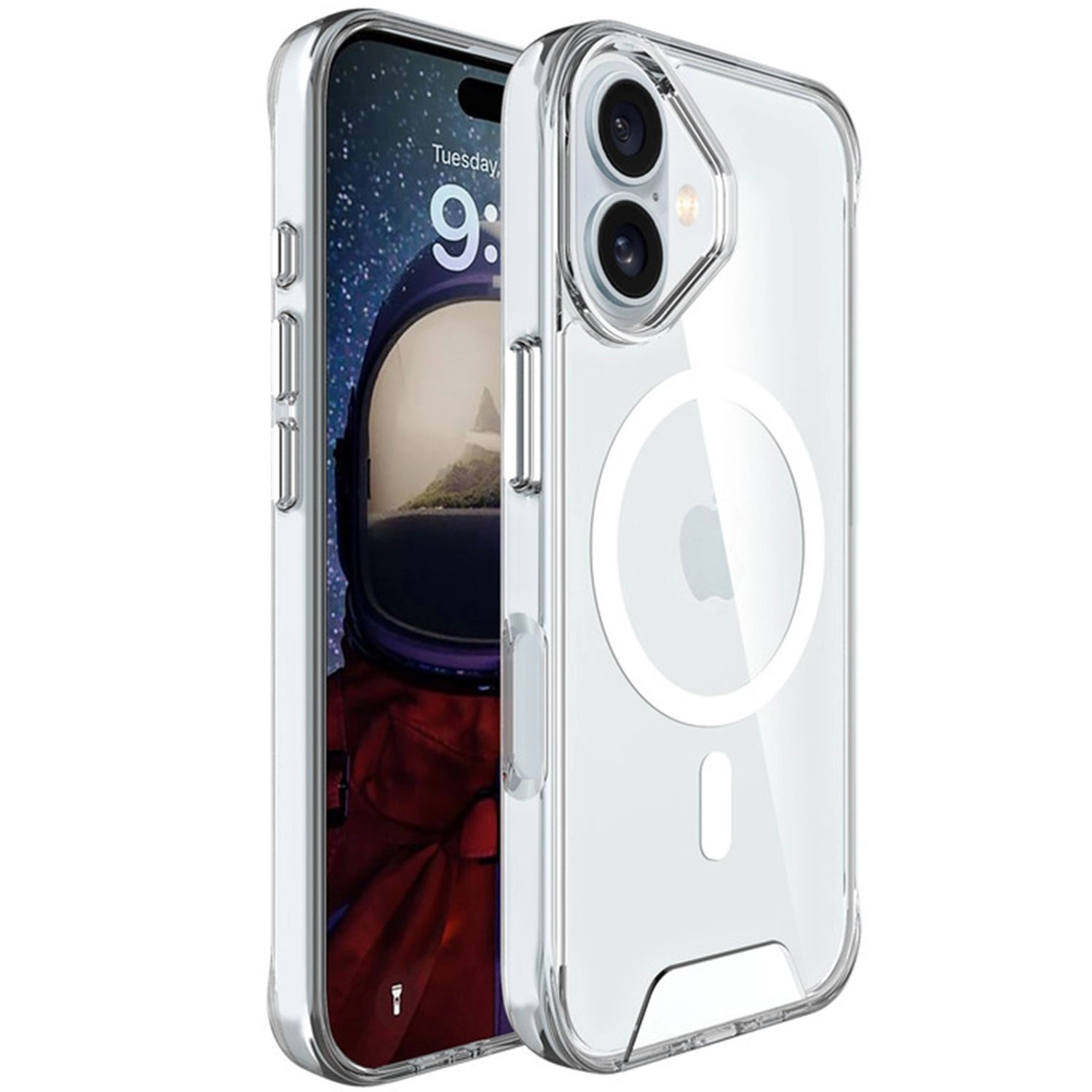 MagSafe Clear Case - Thermoplastic Polyurethane, Tempered Glass Case Screen Protector for iPhone 16