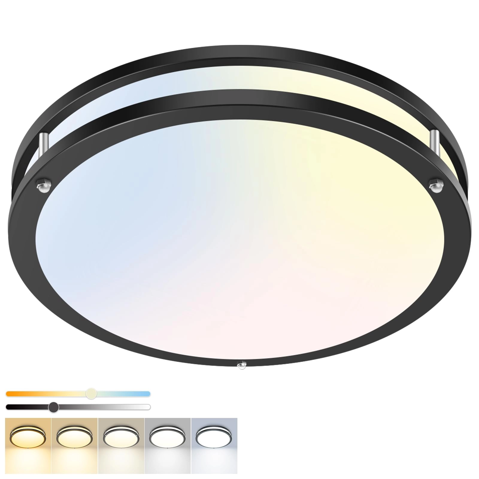 hepside Flush Mount Ceiling Light Fixture - 3000K 3500K 4000K 5000K 6500K Dimmable