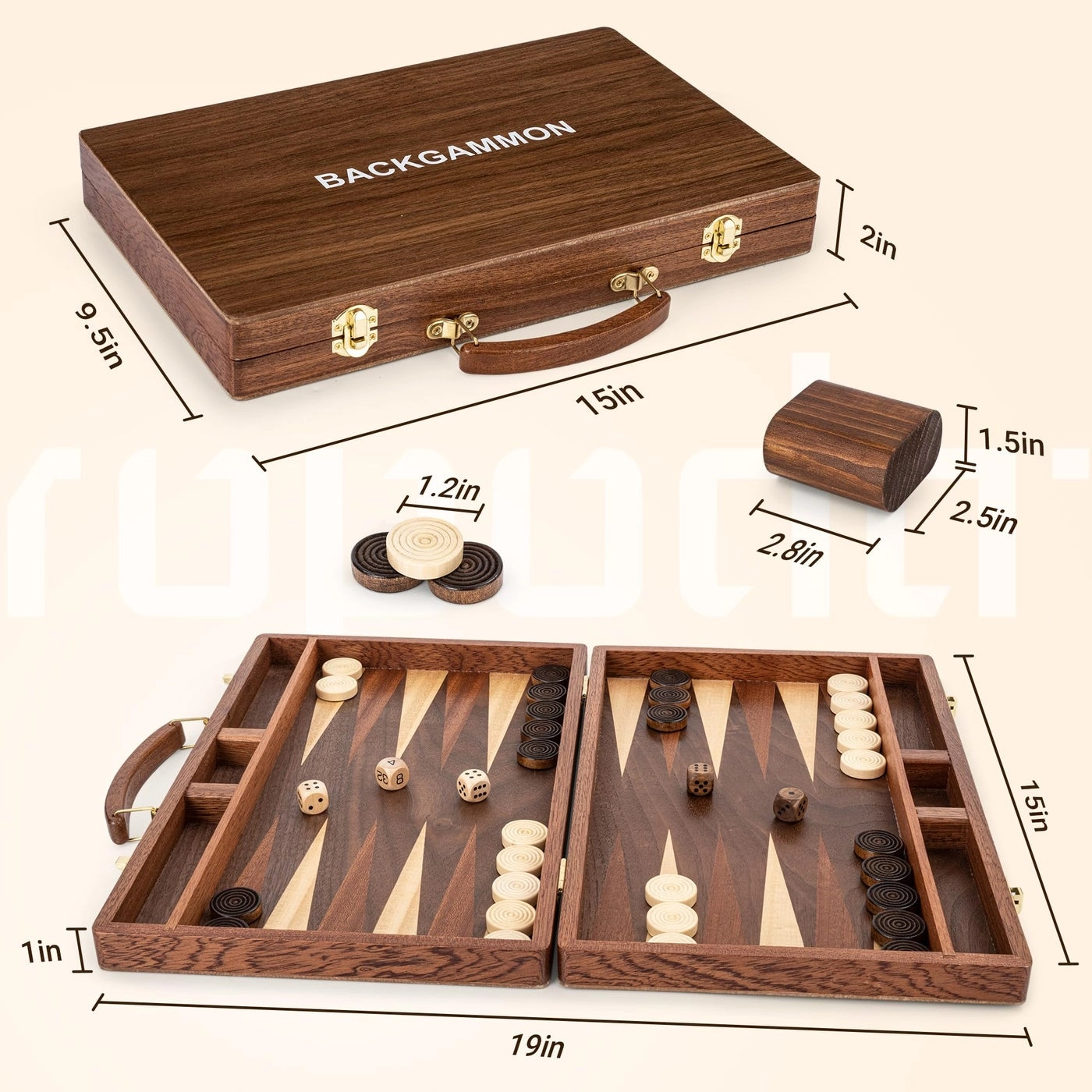 Backgammon - Sapele Wood Portable