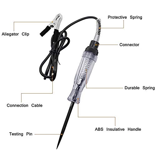 Circuit Tester - 6V-24V + Alligator Clips - 10 Pieces 5 Colors