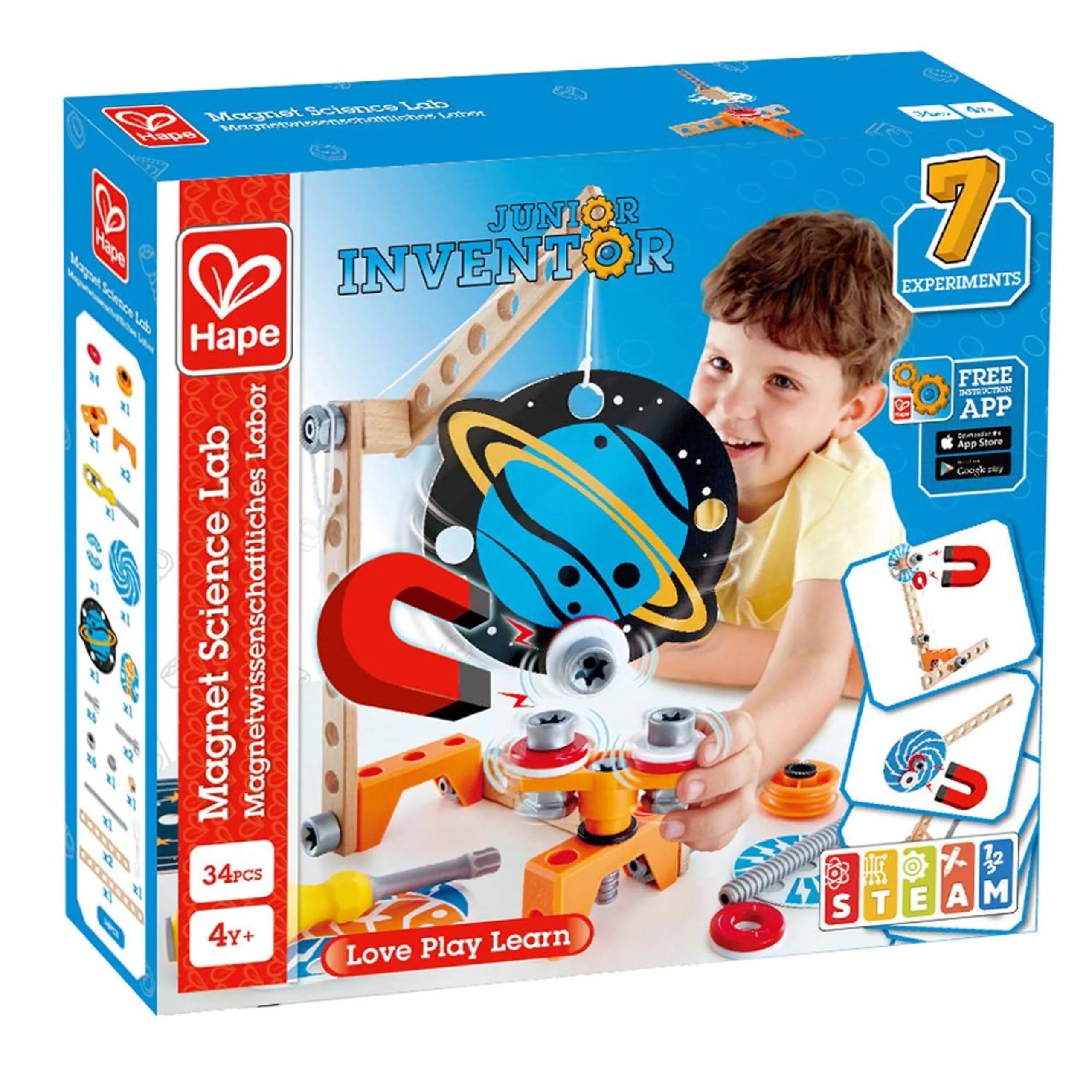Hape Toys Magnet Science Lab - 4 years+ 34 pieces