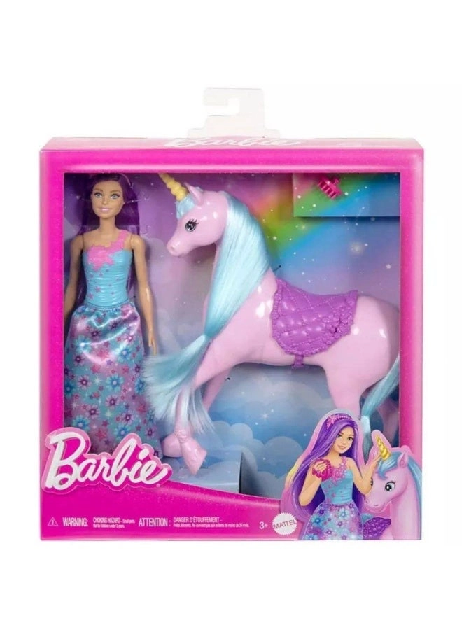 Barbie Doll And Unicorn - Turquoise Mane Ages 3+