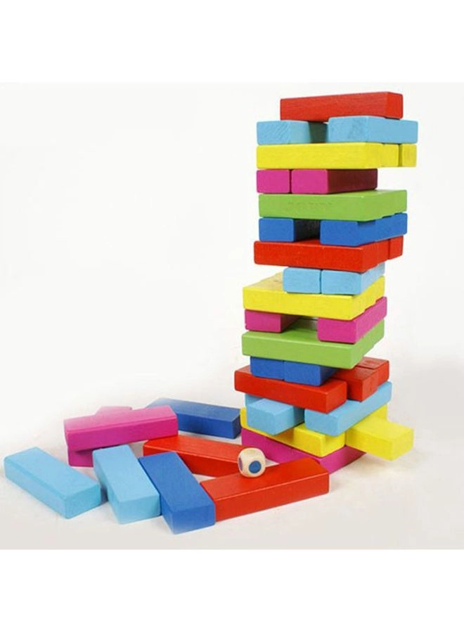 Wooden Coloured Tumbling Tower - 3+ Years 48 pieces
