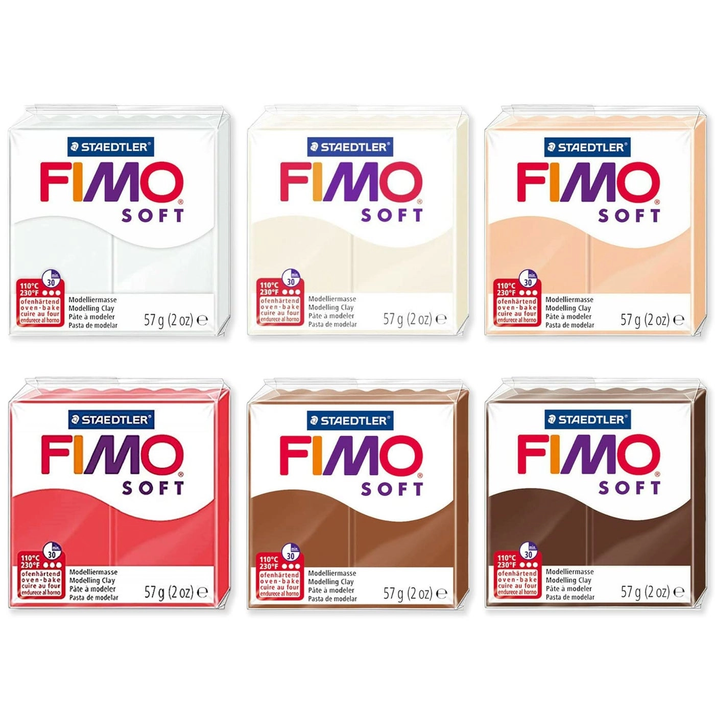 Soft Polymer Oven Modelling Clay - Polymer 57g 6pcs.