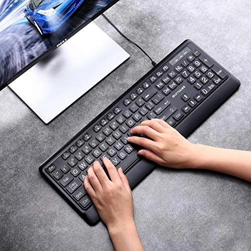 Large Font Print USB LED Backlit Keyboard - QWERTY Wired