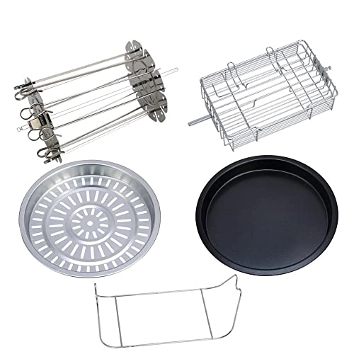 BBQ Needle - 5-piece stainless steel + Grilled Rack + Steamer + Fry Pan + Rotary Cage