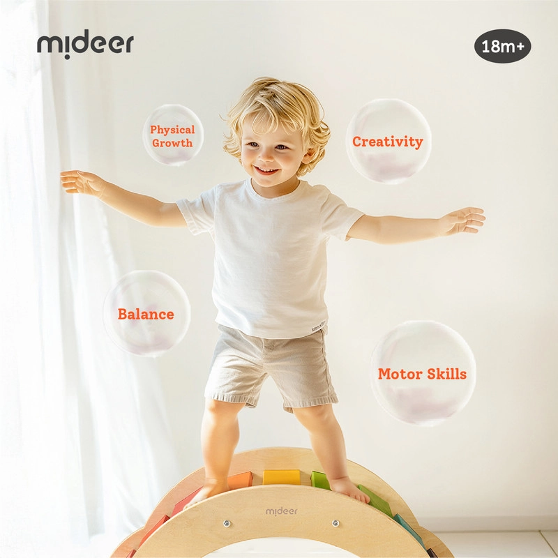 Rainbow Wooden Climber - 4-in-1 With Cushion