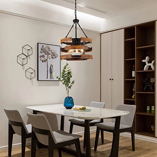 Round Rustic Chandelier - 59"