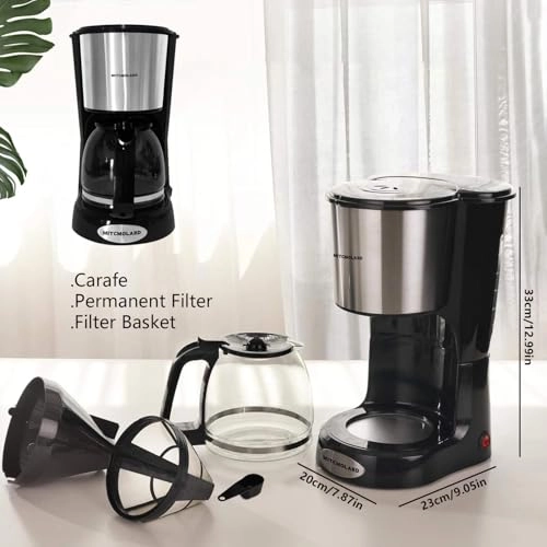Drip Coffee Machine - Permanent Filter 12 Cups Auto Shut-Off