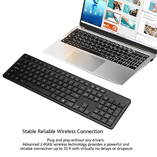 Wireless Keyboard - 2.4G USB 106 Keys for Laptop PC