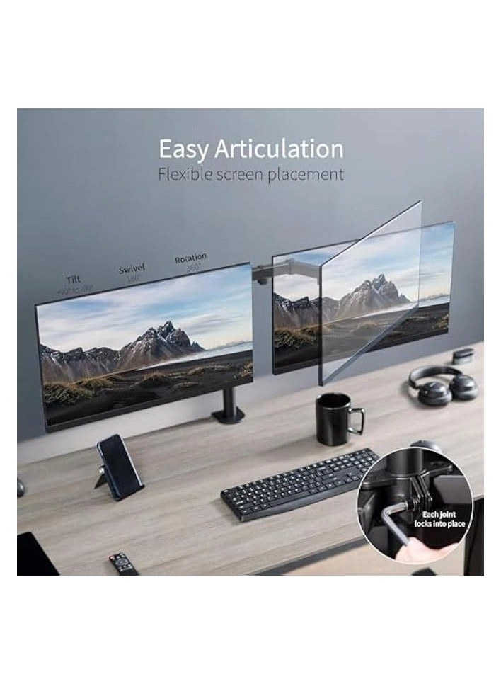 Dual Monitor Mount - 2 Monitors 32 inches 75mm or 100mm