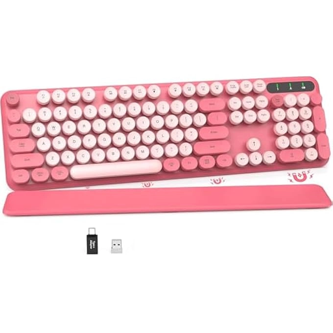 Ergonomic Wireless Rechargeable Bluetooth Keyboard - Wired/Wireless