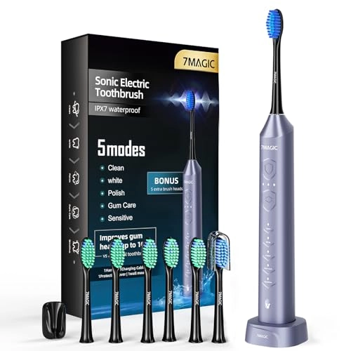 Sonic Electric Toothbrush - 3 Intensity Levels 5 Modes 40000 VPM