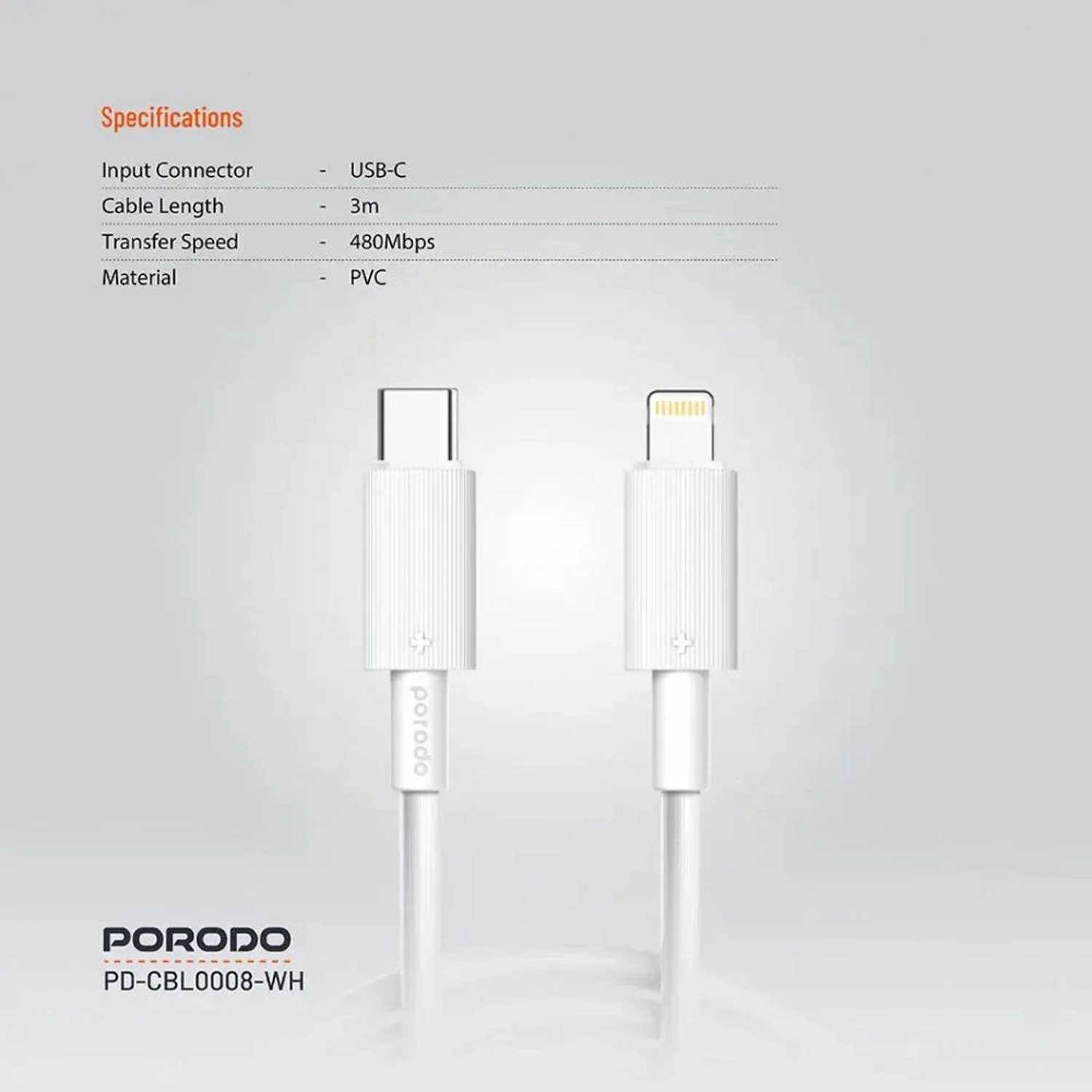 Type-C To Lightning Braided Cable Type-C to Lightning PD 30W Fast Charging 3m