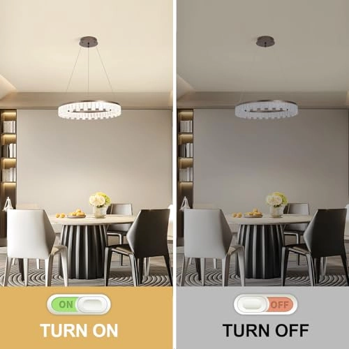 Single Ring White LED Chandelier - 3000K-6000K Dimmable