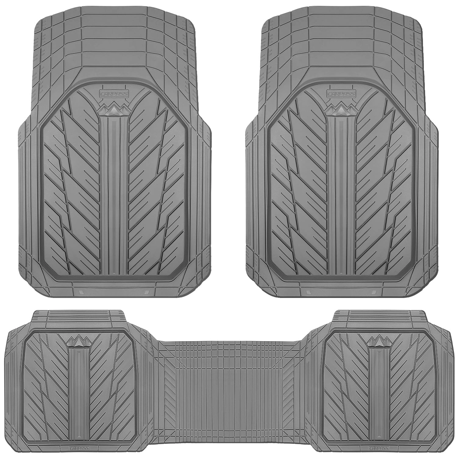 Rubber Floor Mats - All Weather Trim-to-Fit 3-Piece