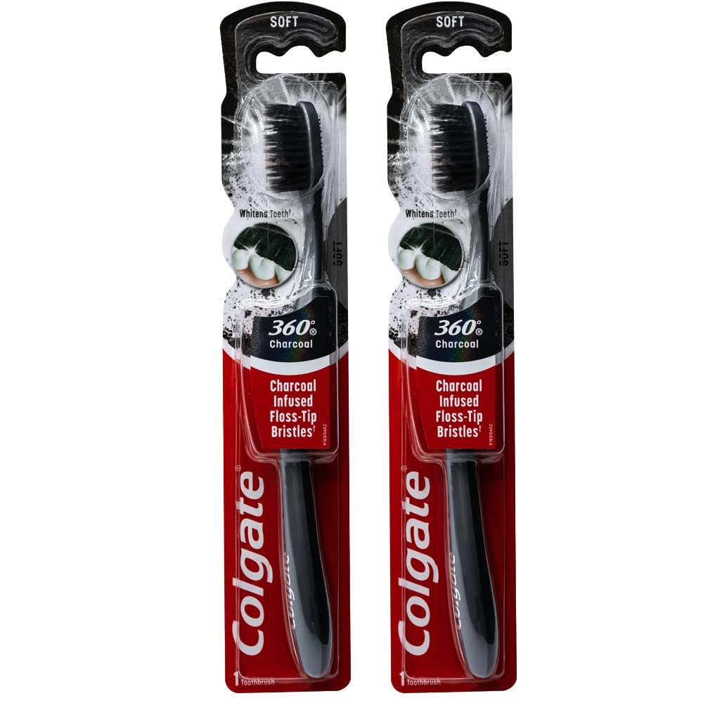 Charcoal Whitening Toothbrush - Soft 2-Piece Pack