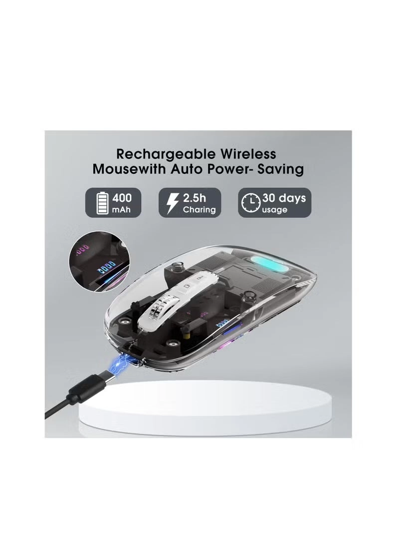 Crystal Transparent Magnetic Mouse - Wireless