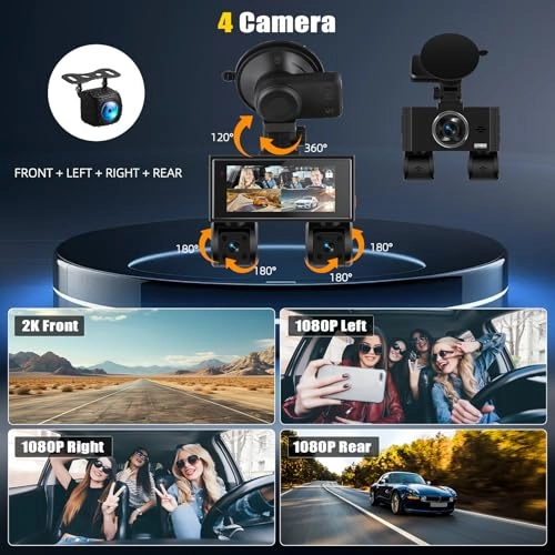 Car Dashcam - 2K+3*1080P