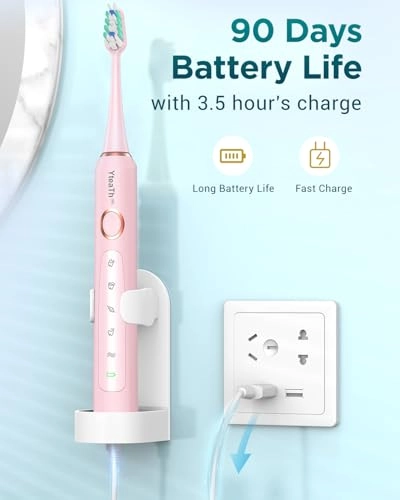 Y05U - 8 Toothbrush Heads 90 Days Battery Life 5 Brushing Modes