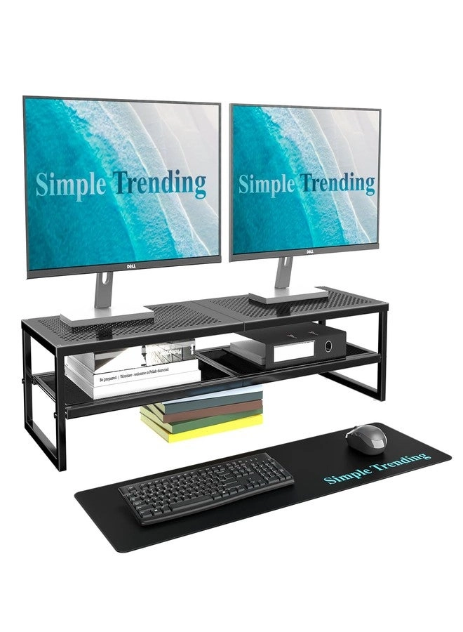 Simple Trending 2-Tier Metal Dual Monitor Stand Riser - 2 Monitors 32 inches
