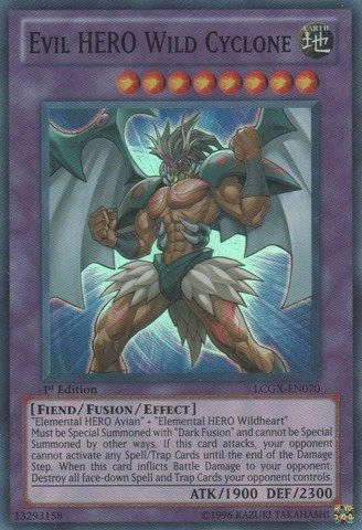 Konami Evil HERO Wild Cyclone LCGX-EN070 - Legendary Collection 2 1st Edition