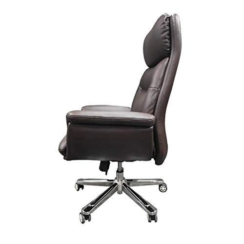 Desk Chair - PU Leather Brown High Back