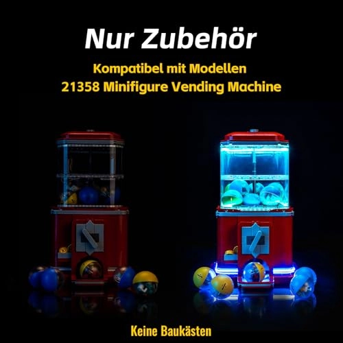 LED Light Set Compatible with Lego 21358 Minifigure Vending Machine - Standard Version Battery Powered