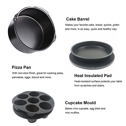Cake Barrel + Pizza Pan + Cupcake Mould + Bread Bracket + Metal Holder + Double Layer Rack + Heat Insulated Pad + Oil Brush + Food Tong + Dish Clip - 10pcs