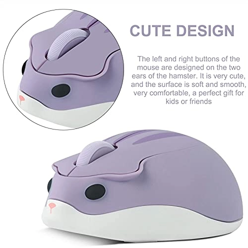 Cute Animal Hamster Shape Silent Mini Travel Mouse - Wireless