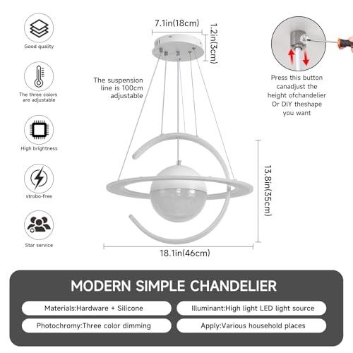 Dimmable LED Chandelier - 3000k to 6000k Dimmable