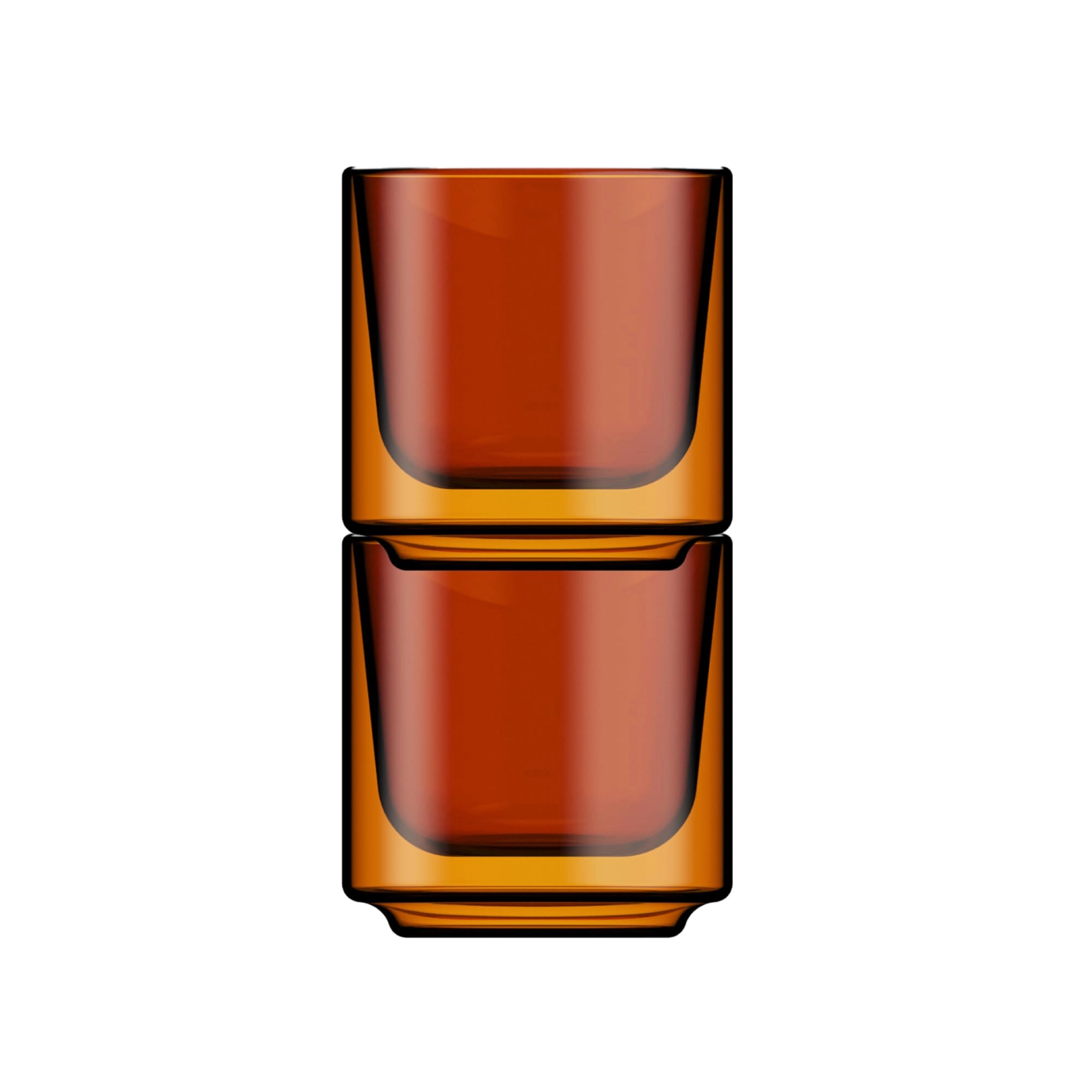 Terra Kaffe Picco Glass Tumbler - 2 pcs Double-Walled Borosilicate Thermal Insulated Stackable