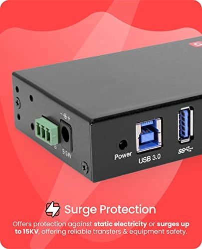 7 Port USB 3.0 Hub - Compatible with Windows 7/8/10/11, MacOS & Linux