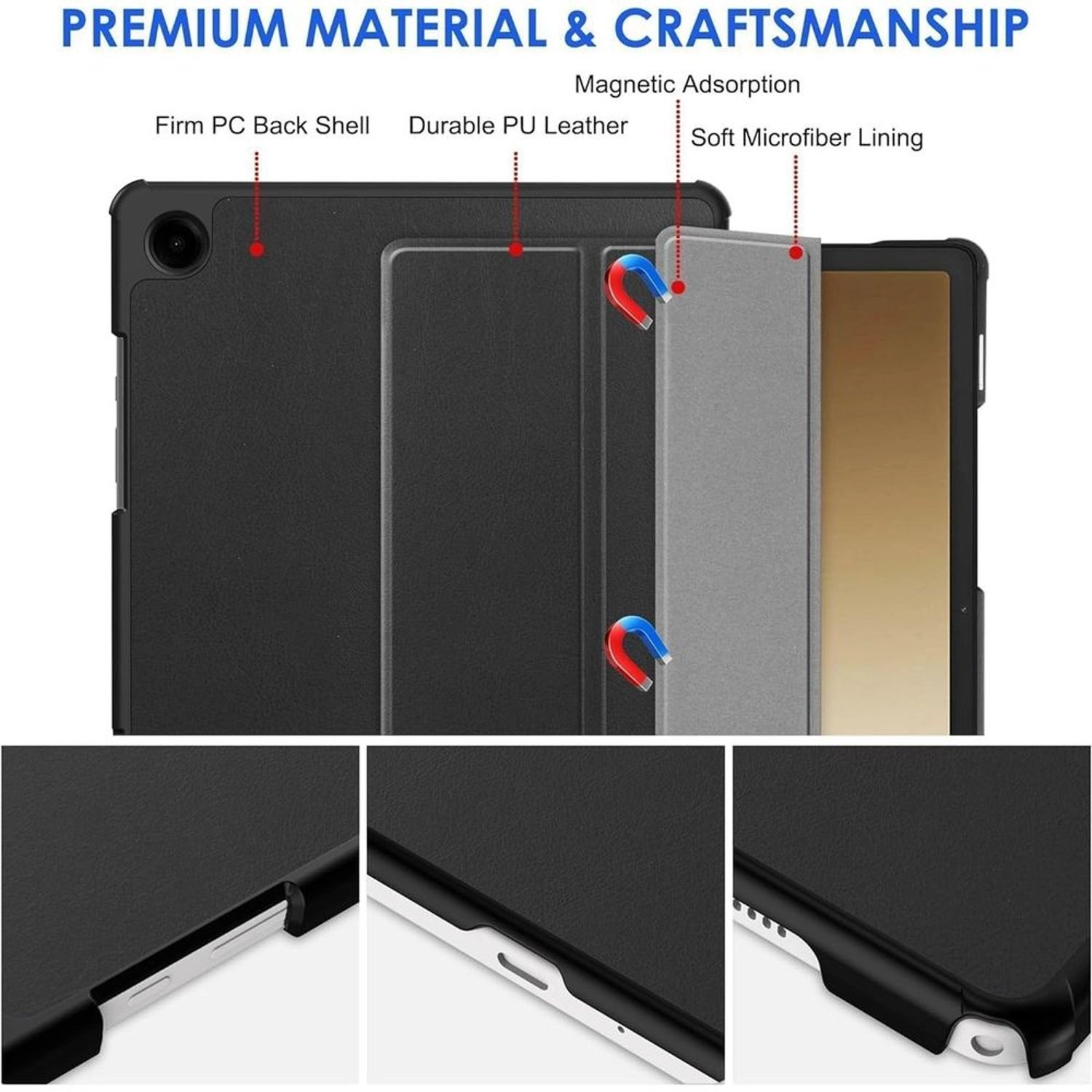 Trifold Stand Case with S Pen Slot and Auto Wake/Sleep for Samsung Galaxy Tab S6 Lite 10.4-inch