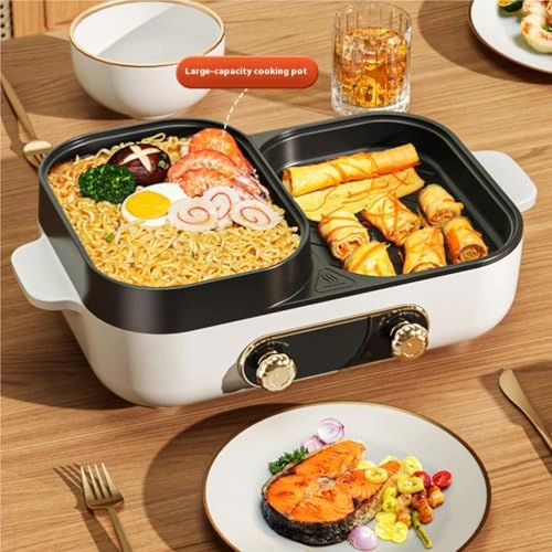 Portable Nonstick Griddle - 1600W Hotpot & Grill