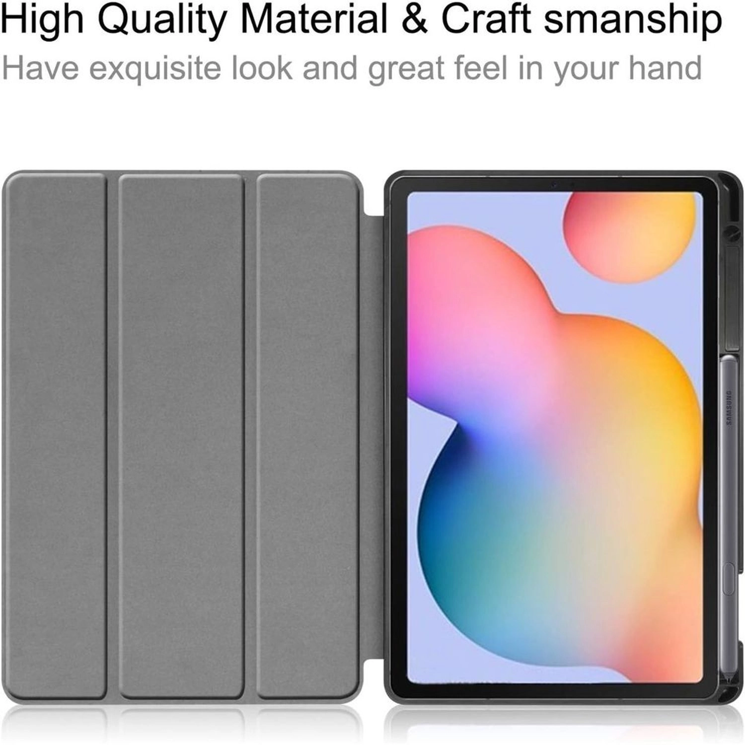Tri-fold Stand Case with Pencil Holder for Galaxy Tab S6 Lite 10.4-inch