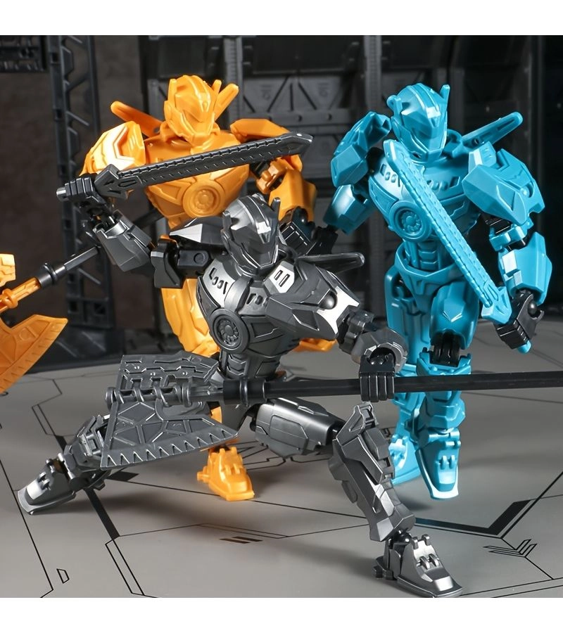 Generic Robot Action Figure - Multi-Joint Colorful Silvery