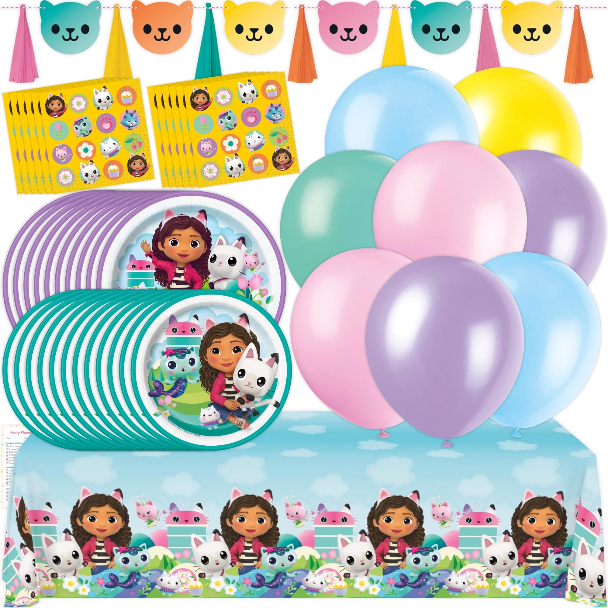 Unique Gabby Dollhouse Party Decorations - Serves 16 Birthday Kit