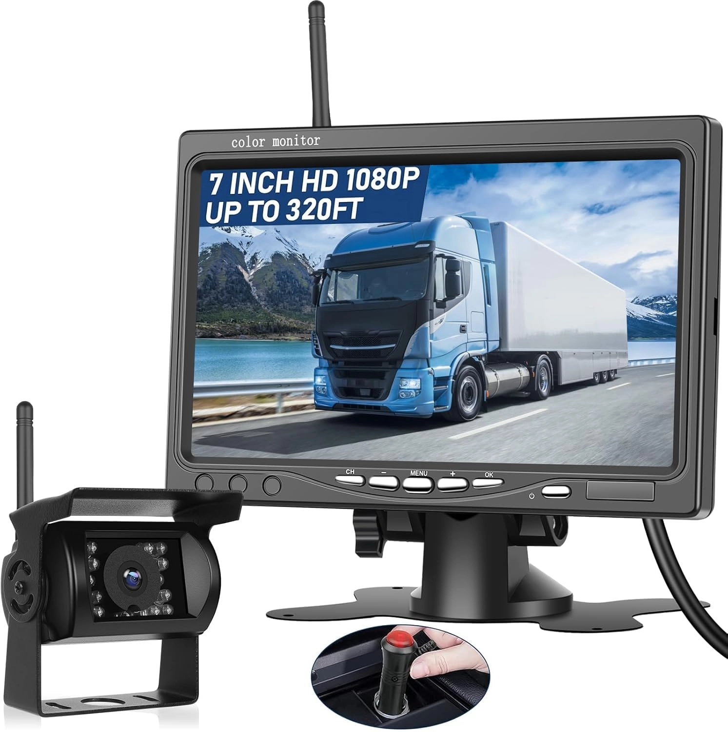 NHOPEEW Wireless Reversing Camera Kit - Night Vision Wireless 1080P