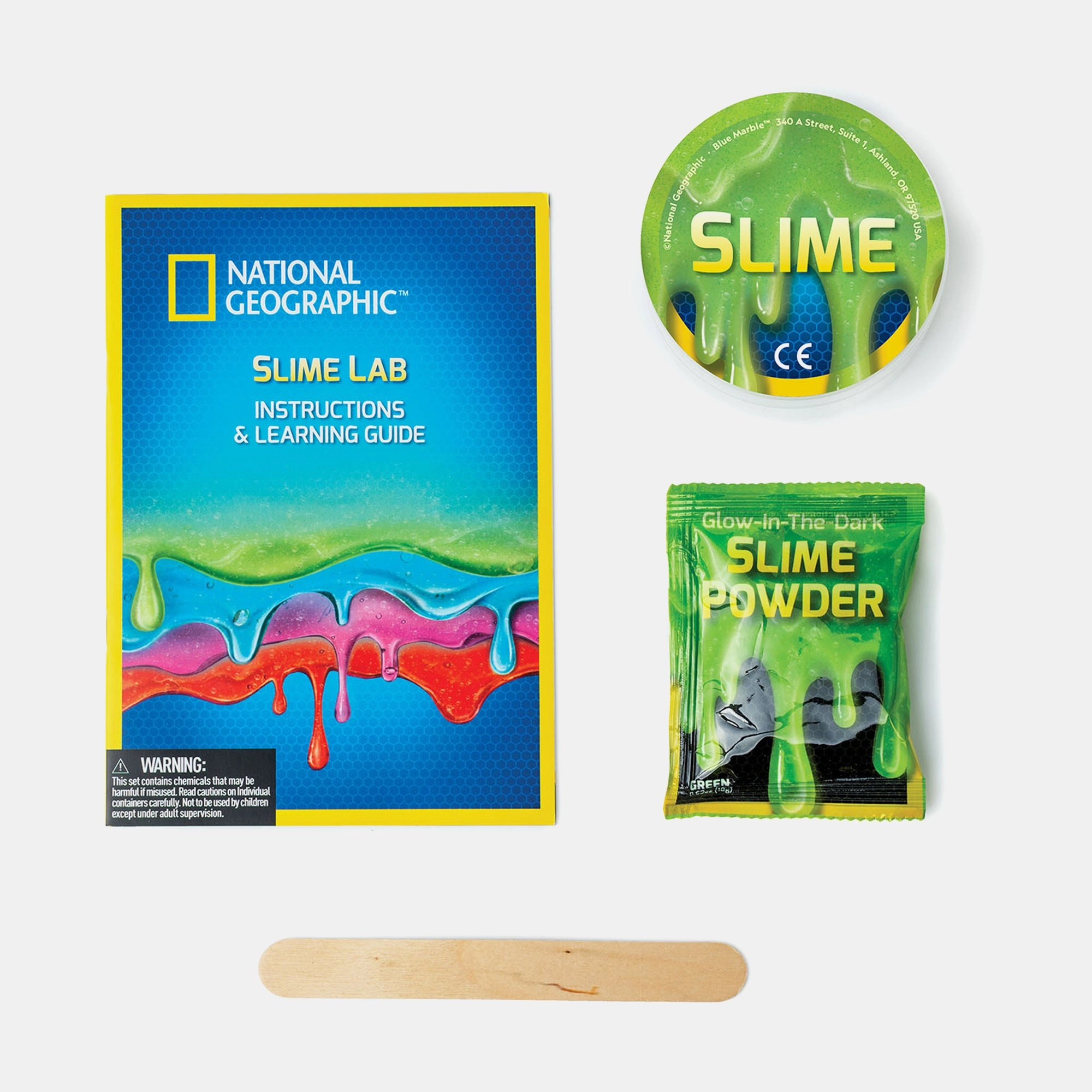 Glow-In-The-Dark Slime Lab Science - 8 years+ 4 pieces