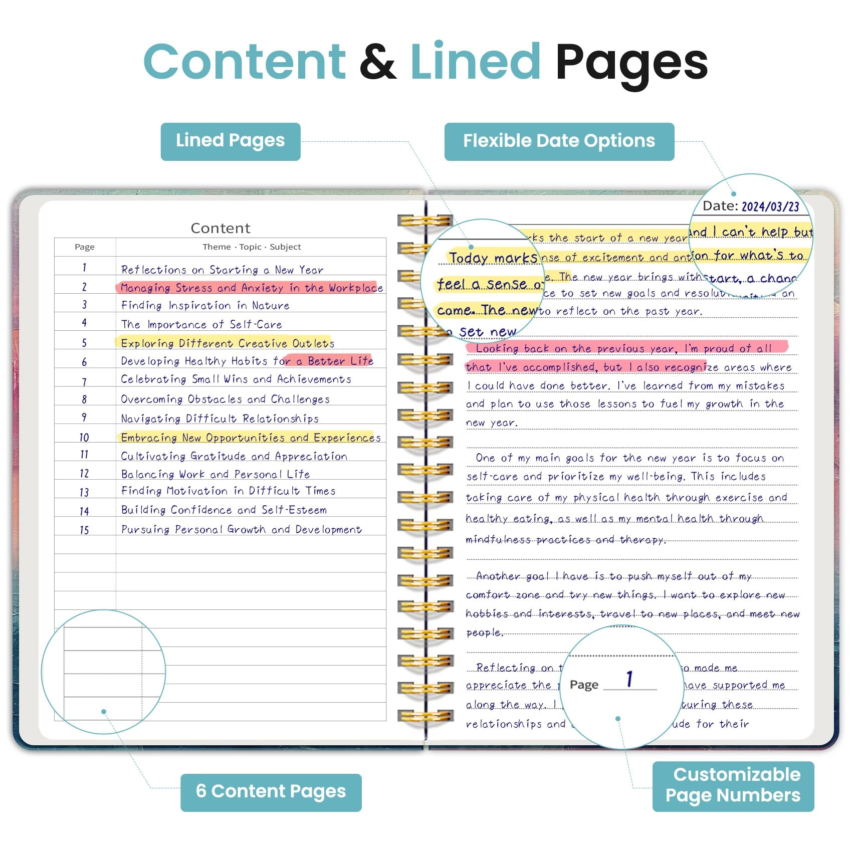 Spiral Notebook B5 Spiral - Lined 300 Pages