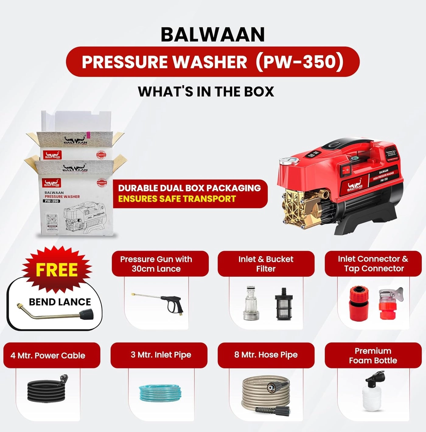 PW350 - Pressure Washer 1800w 120150 Bar 75 LTRMin