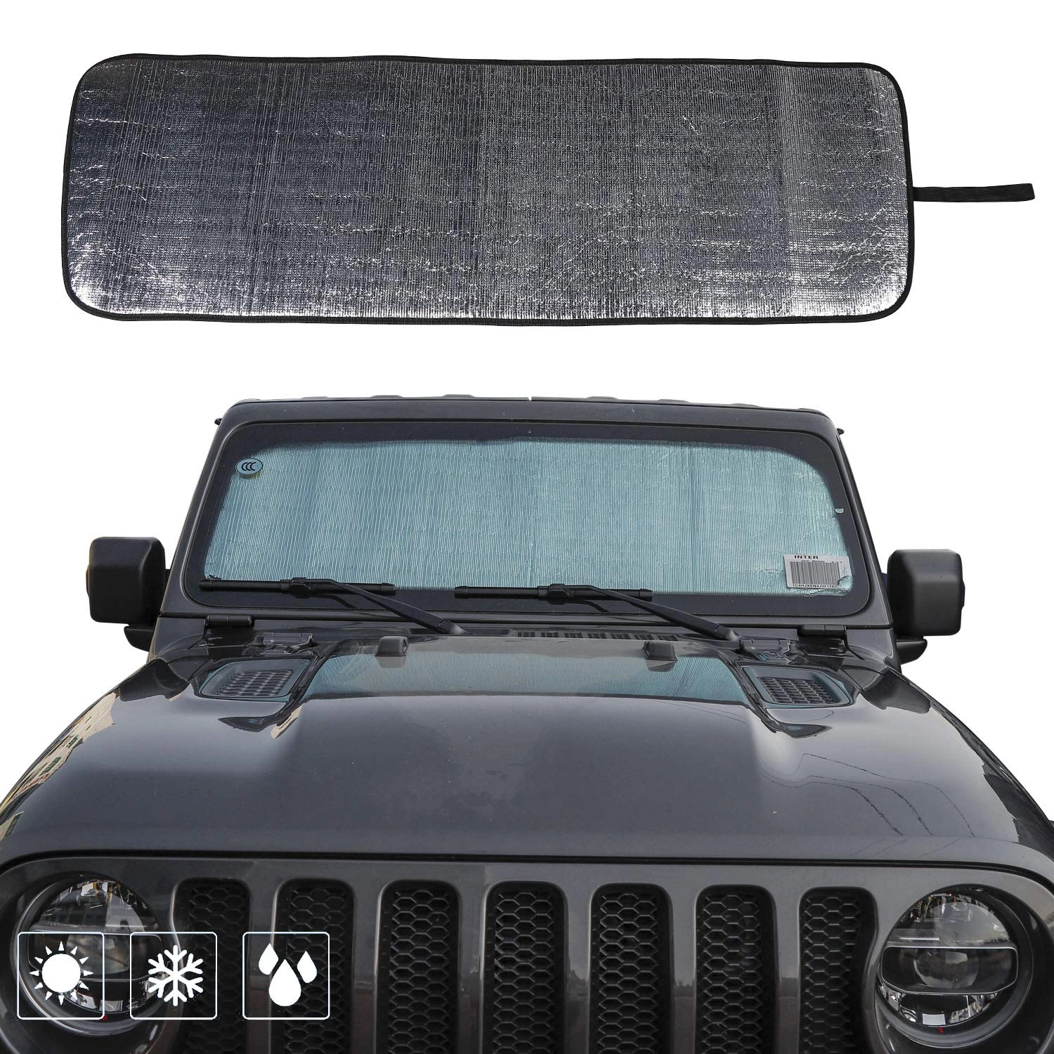 JeCar Windshield Sun Shade - Jeep Wrangler 2018|2019