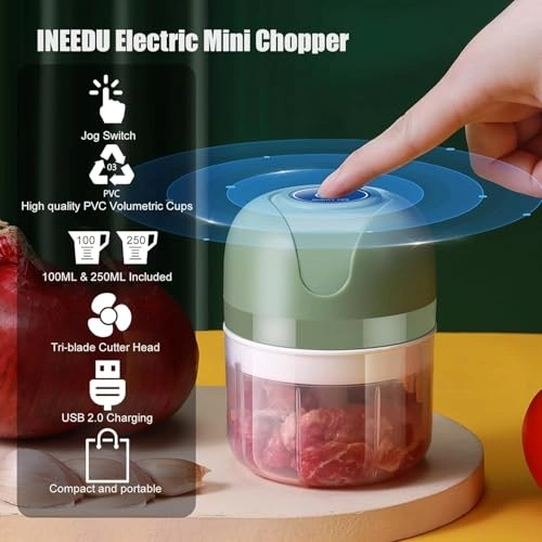 Mini Food Chopper - 8.5oz 3.3oz Cordless Rechargeable