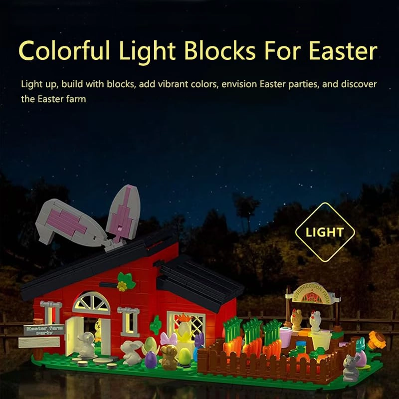 Easter Bunny Farm Building Blocks - bunny 445 pcs