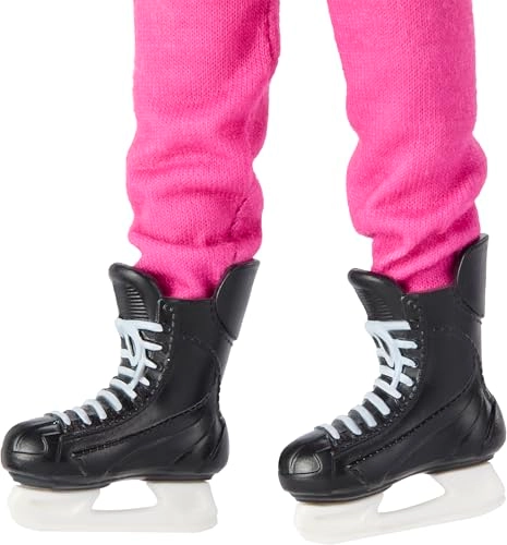 Barbie PWHL 2025 Fashion Doll - Pink, Purple & Teal Hockey Jersey Hockey Stick Puck Helmet Ages 3+