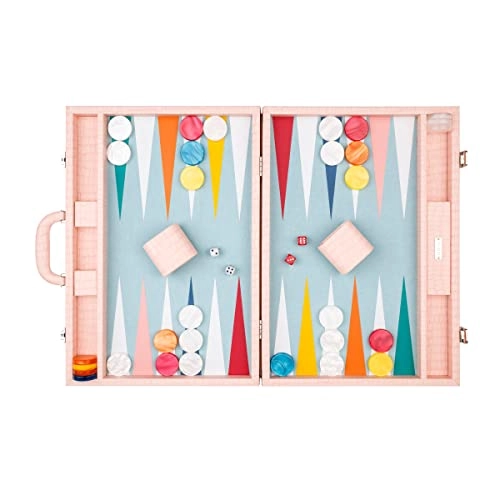 Backgammon Set - 20 inch 44mm Checkers Vegan Leather