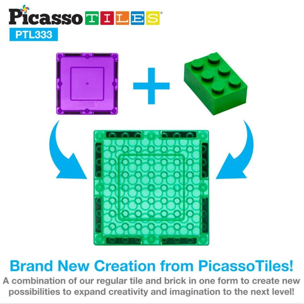 Magnetic Brick Tile and Magnetic Tile Combo Set - 333pcs