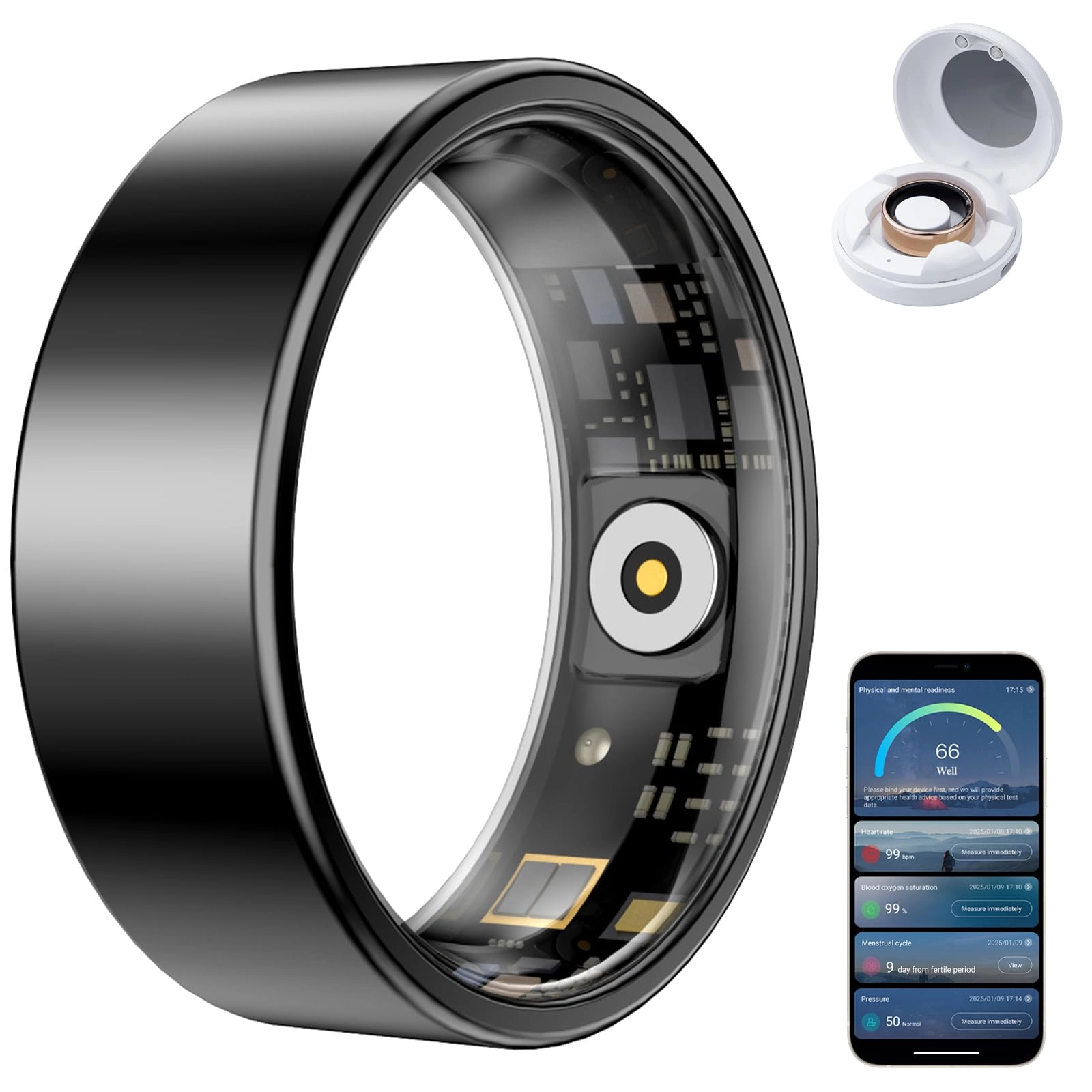 NFC Smart Ring - 24/7 Heart Rate Monitor IP68 Swimproof