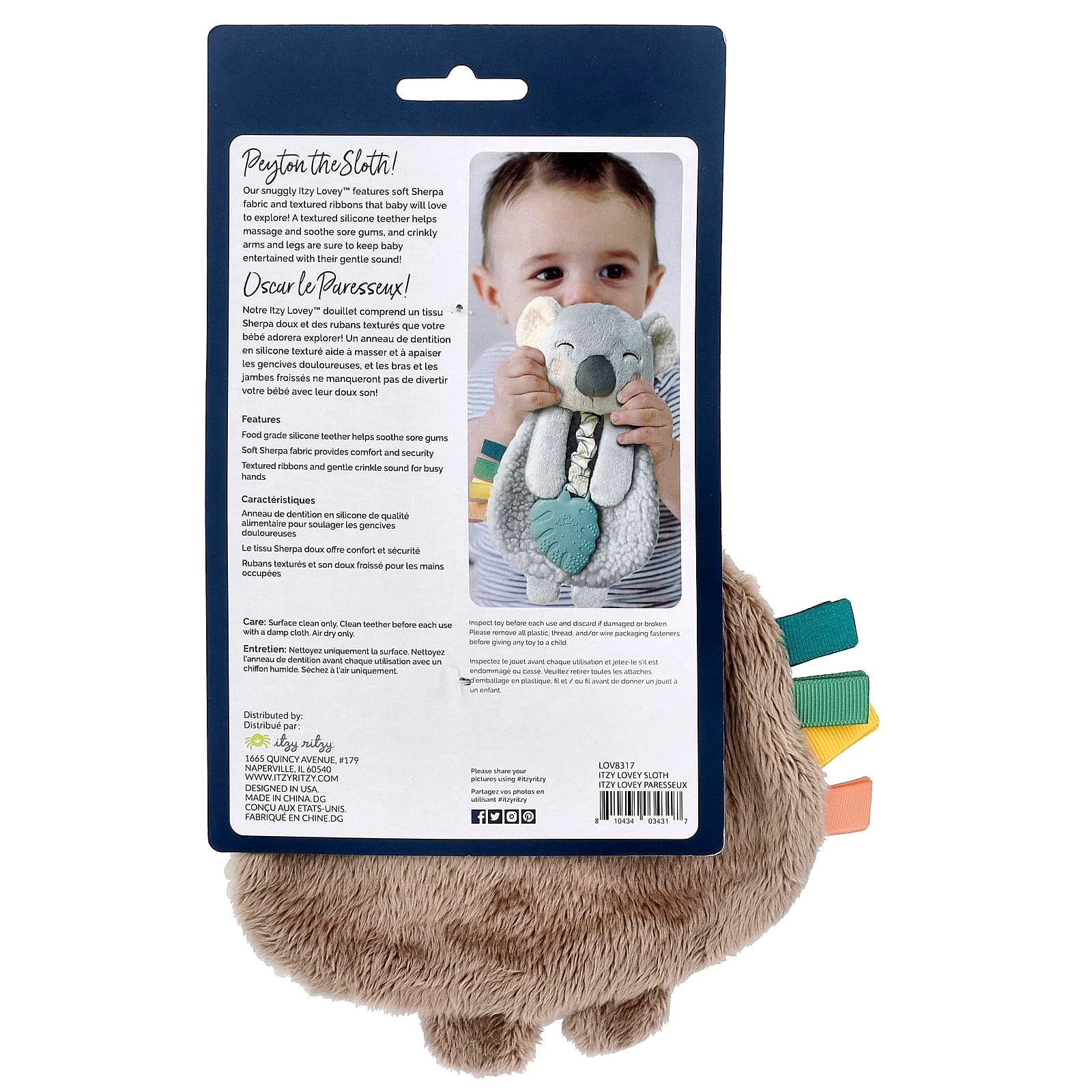 Lovey Infant Teether Toy - Sherpa fabric silicone teether